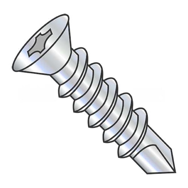 Usa Industrials Self-Drilling Screw, #6 x 3/4 in, Zinc Plated Steel Flat Head Phillips Drive BULK-SCRW-11701 - main